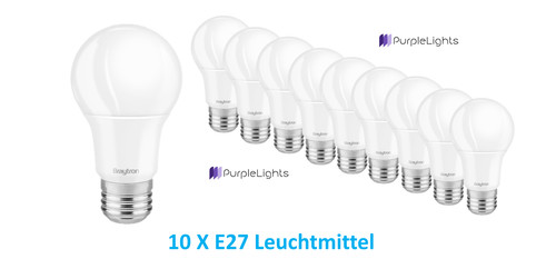 10x led glühbirne - 9w, =
